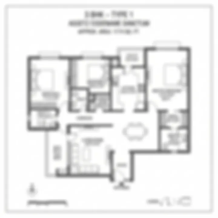 3 BHK Type 1 - 1774 sqft floor plan